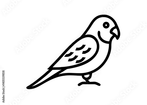 parakeet. bird animal icon.