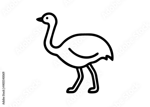ostrich. bird animal icon.
