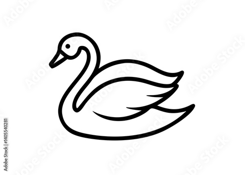swan. bird animal icon.
