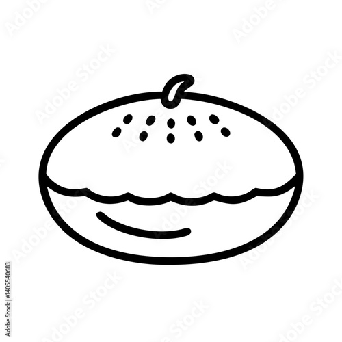 melon bun. food icon. bread.