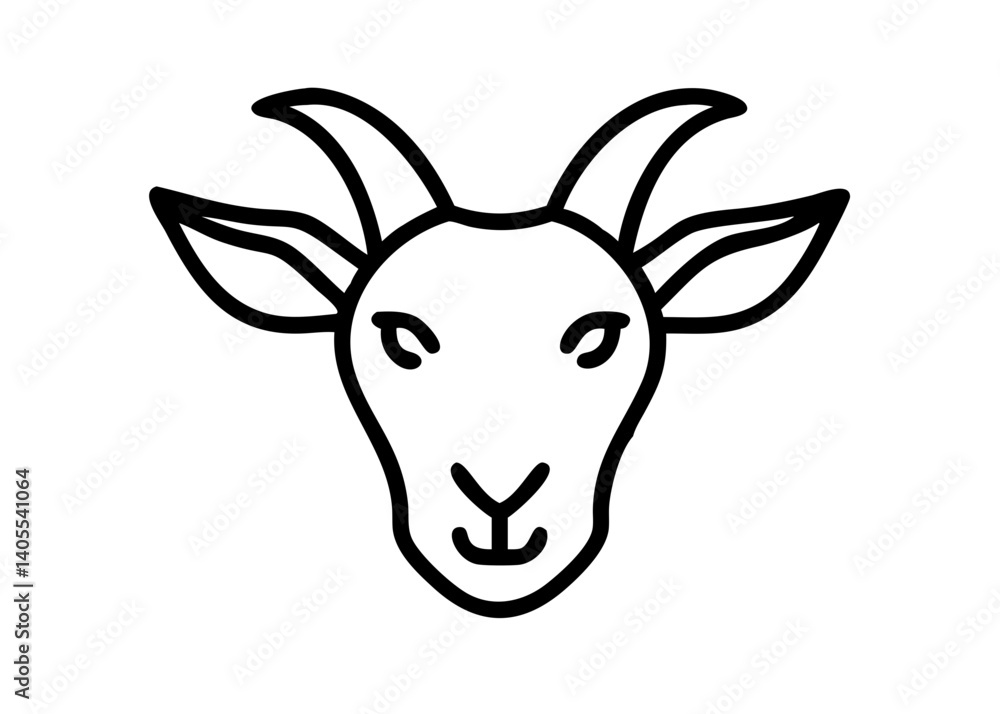 Fototapeta premium goat animal icon.