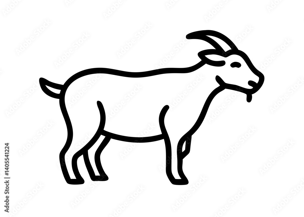 Fototapeta premium goat animal icon.