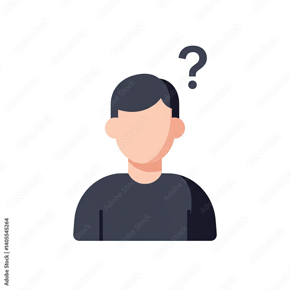 Confused Character Illustration Expressing Doubt Confused Character Illustration Expressing Doubt