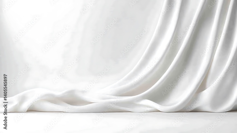 Cream Beige Fabric Texture: Soft Draped Waves and Folds Cream Beige Fabric Texture: Soft Draped Waves and Folds