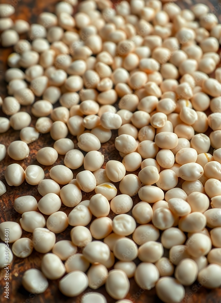Precise Beige Sphere Beads on Brown Table Precise Beige Sphere Beads on Brown Table