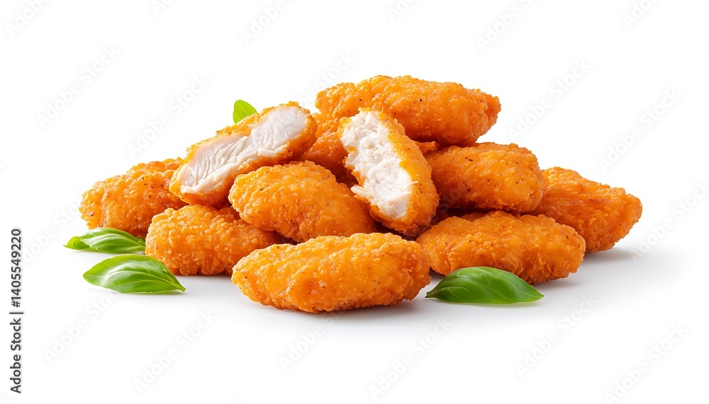 Crispy Chicken Nuggets Pile Crispy Chicken Nuggets Pile