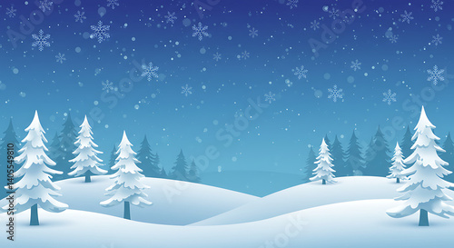 Wallpaper Mural Serene Winter Night: Snowy Forest Illustration AI Generated Torontodigital.ca