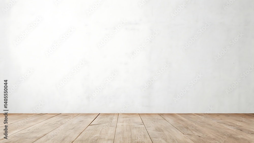 Empty room with wooden floor and white wall Empty room with wooden floor and white wall