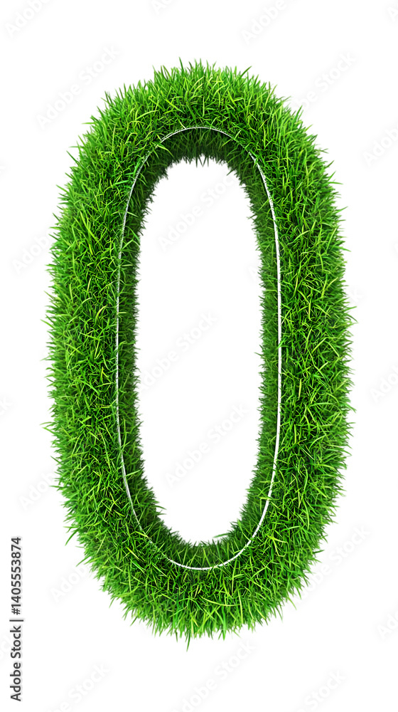Illustration Of Green Grass Number Zero With Transparent Background Illustration Of Green Grass Number Zero With Transparent Background