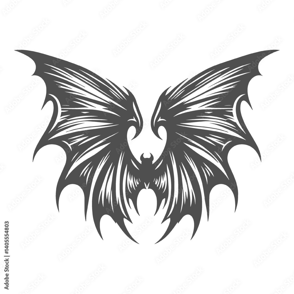 Fototapeta premium Bat wings illustration. 