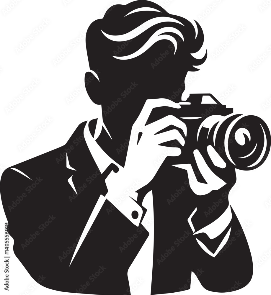 Silhouette of a Male Photographer with DSLR Camera in Action
Silhouette of a Male Photographer with DSLR Camera in Action