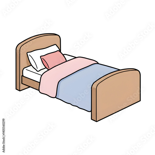 Create a Cozy Bedroom: Simple Bed Design with Transparent Background