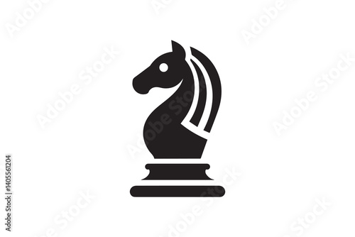 simple Chess Knight silhouette icon vector isolated in white background