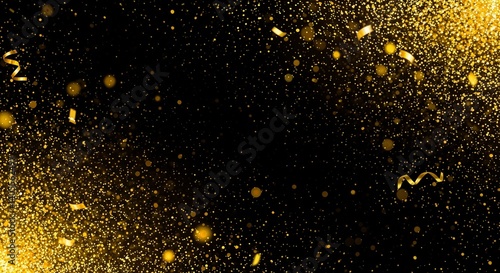 Wallpaper Mural Golden confetti and sparkles on a black background   Torontodigital.ca