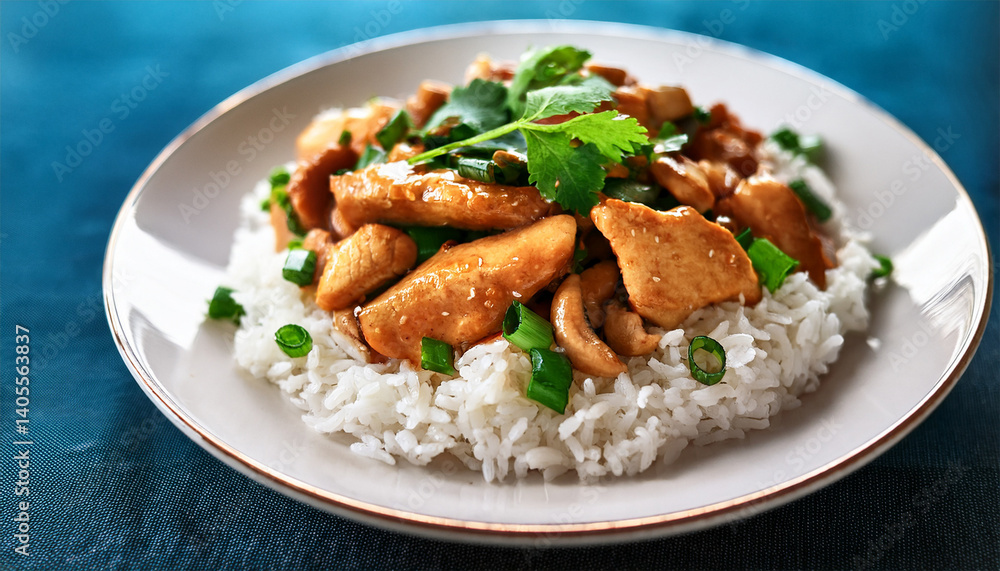 an enticing chicken stir fry served over soft rice featuring vibrant greens and a rich sauce showcasing attractive colors and nourishing ingredients for a delightful meal an enticing chicken stir fry served over soft rice featuring vibrant greens and a rich sauce showcasing attractive colors and nourishing ingredients for a delightful meal