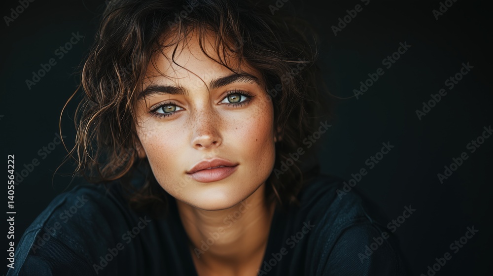 Portrait of an androgynous individual with mixed ethnic features, soft studio lighting, shallow depth of field, ultra-detailed skin texture, magazine cover style. Portrait of an androgynous individual with mixed ethnic features, soft studio lighting, shallow depth of field, ultra-detailed skin texture, magazine cover style.
