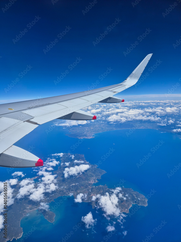 Aerial view of the Mediterranean sea from a British Airways flight from Rome to London. Aerial view of the Mediterranean sea from a British Airways flight from Rome to London.