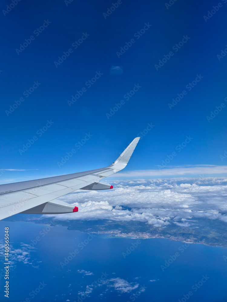 Aerial view of the Mediterranean sea from a British Airways flight from Rome to London. Aerial view of the Mediterranean sea from a British Airways flight from Rome to London.