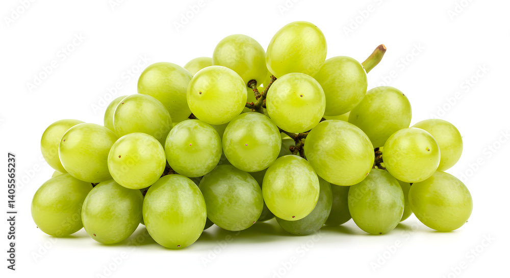 Green Grapes: A Cluster of Fresh, Vibrant Fruit in Pristine Still Life Green Grapes: A Cluster of Fresh, Vibrant Fruit in Pristine Still Life