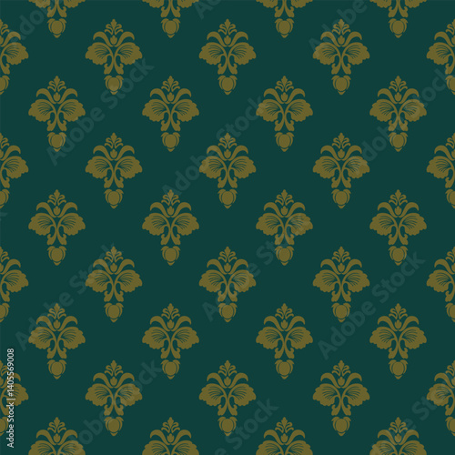 Damask pattern vector Perfect for bed sheets, carpets, and wallpapers, the seamless, vintage patterns add a touch of classic luxury to any fabric.