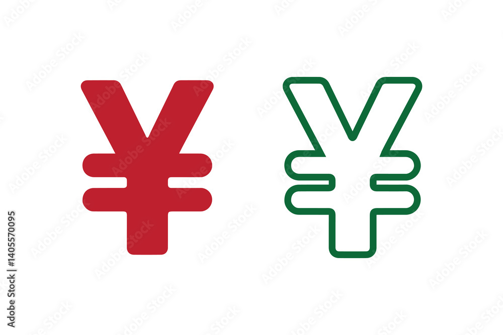 Fototapeta premium simple Japanese Yen silhouette icon vector isolated in white background