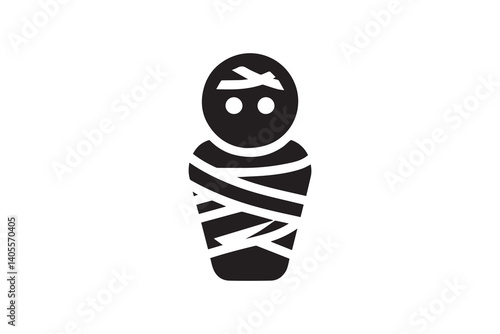 simple Mummy silhouette icon vector isolated in white background