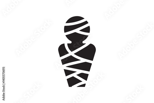 simple Mummy silhouette icon vector isolated in white background
