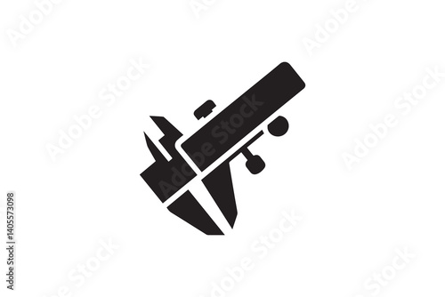simple Vernier Caliper silhouette icon vector isolated in white background