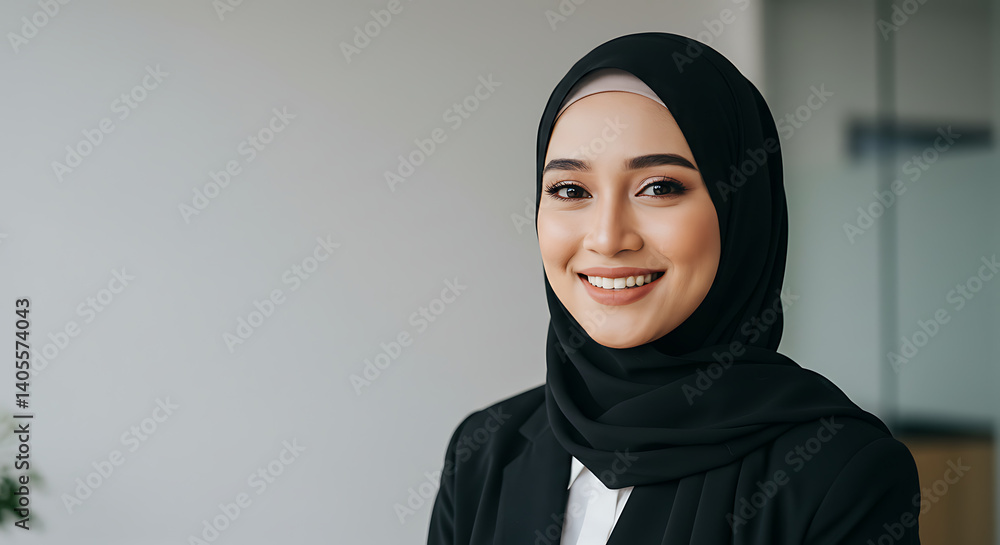 Confident Woman in Hijab, Professional Portrait AI Generated Confident Woman in Hijab, Professional Portrait AI Generated