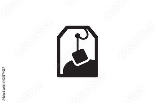 simple Tea bag silhouette icon vector isolated in white background