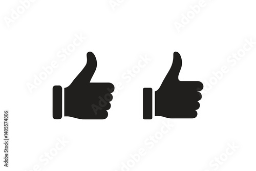 simple Thumbs up and down silhouette icon vector isolated in white background