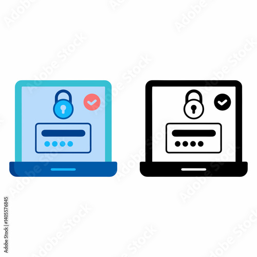 Secure Login Screen Vector Illustration