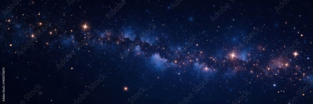 Fototapeta premium Sparkling stars against a black canvas of the night sky, galaxy, starry night, twinkling