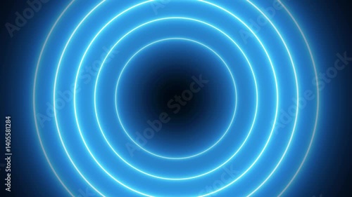 neon circle radio waves looping background. searching process in futuristic interface.radar signal concept.