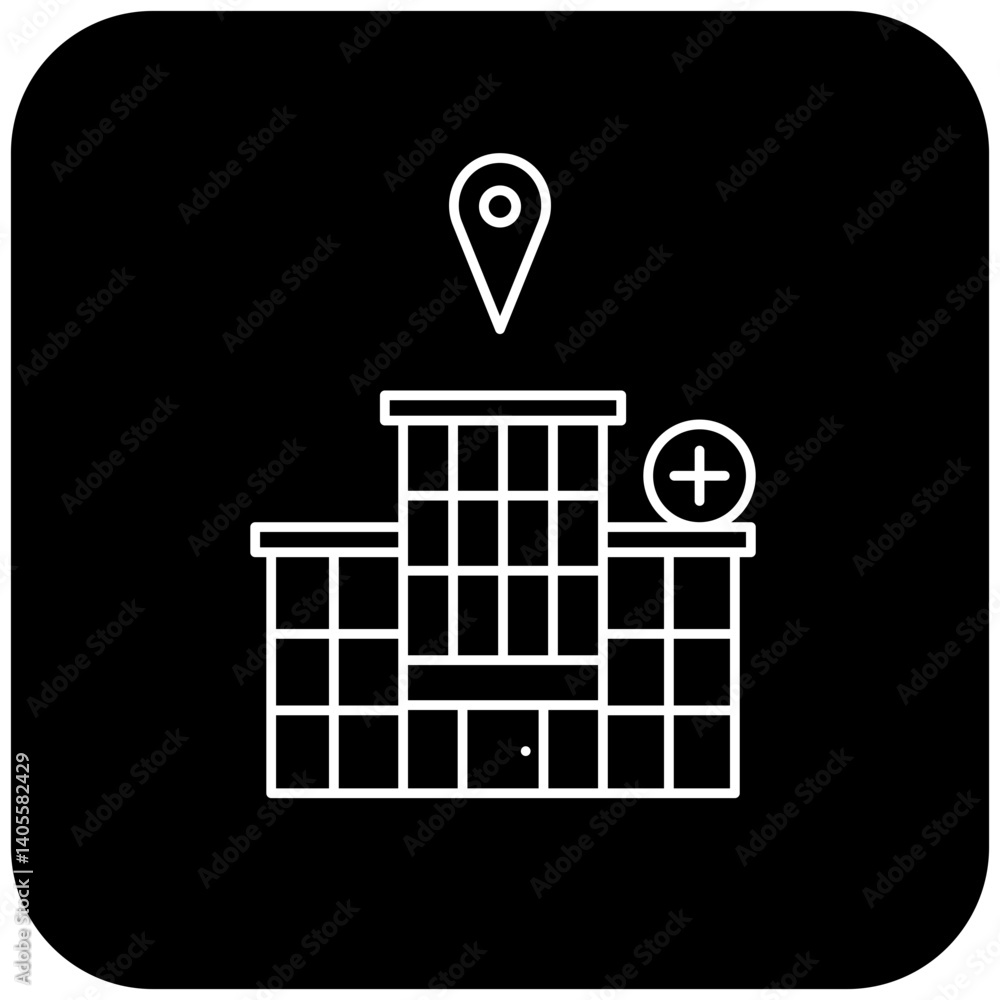 Fototapeta premium hospital location icon design