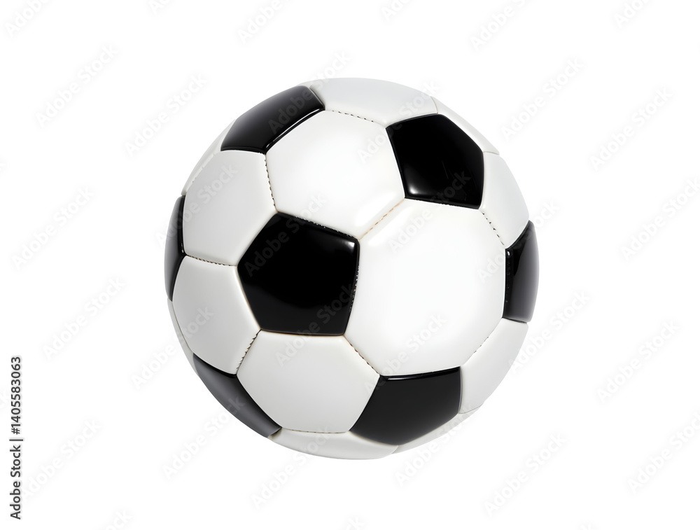A black and white soccer ball on transparent background A black and white soccer ball on transparent background