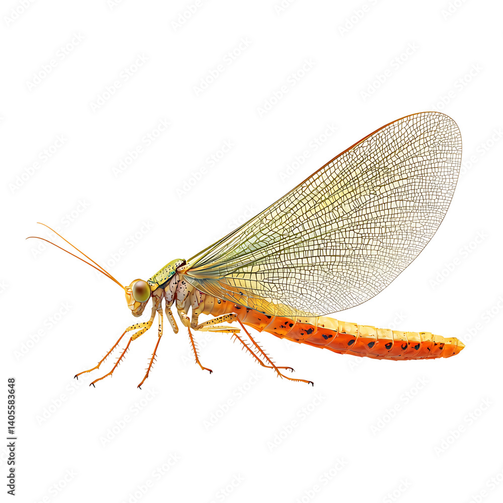 High-resolution image of a detailed moth with symmetrical brown and orange patterned wings and fuzzy body shown from above on a transparent background