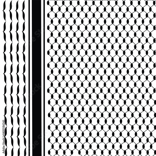 Palestine Scarf pattern Arabic Black kufiya arabian .muslims
