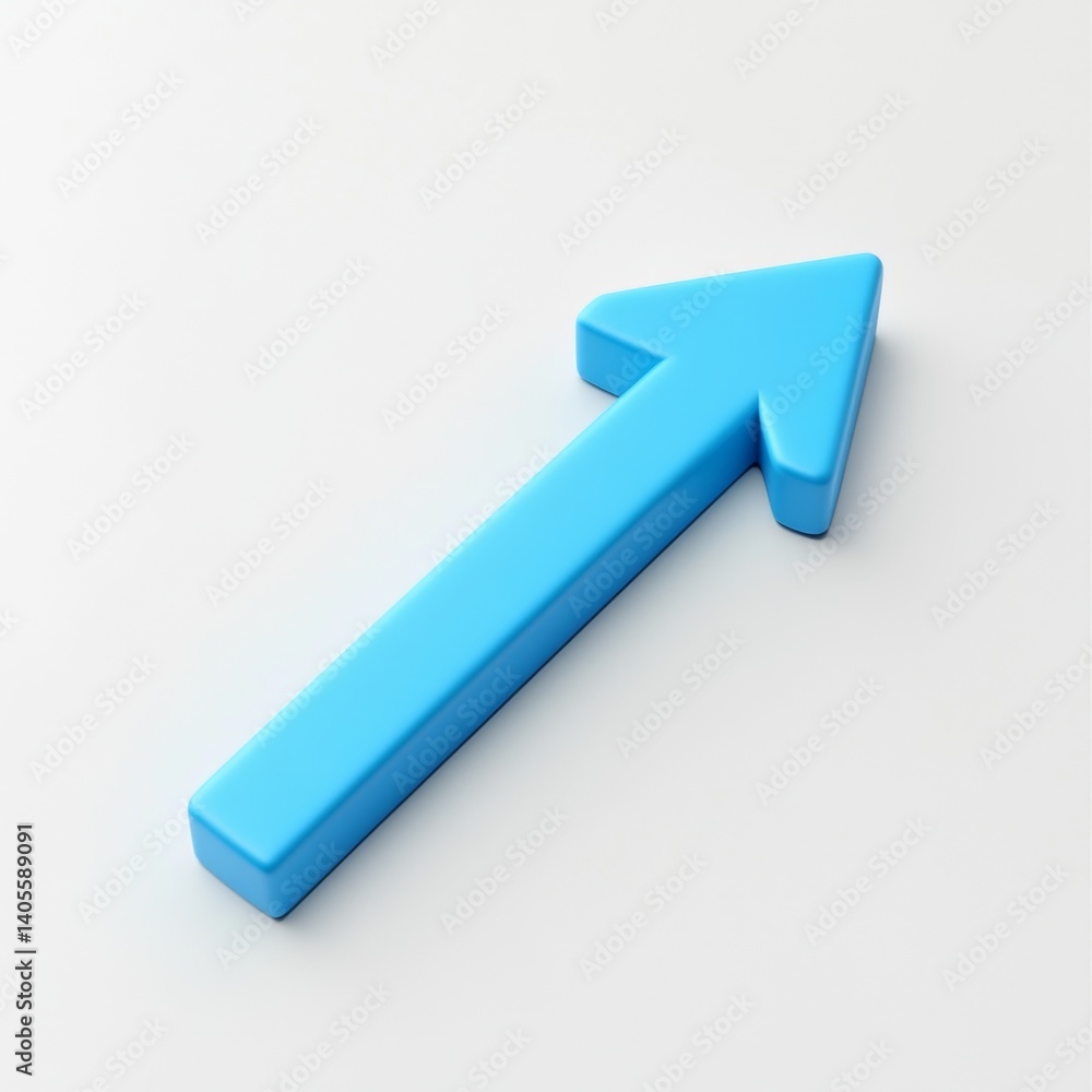 3D Light Blue Arrow Pointing Up 3D Light Blue Arrow Pointing Up