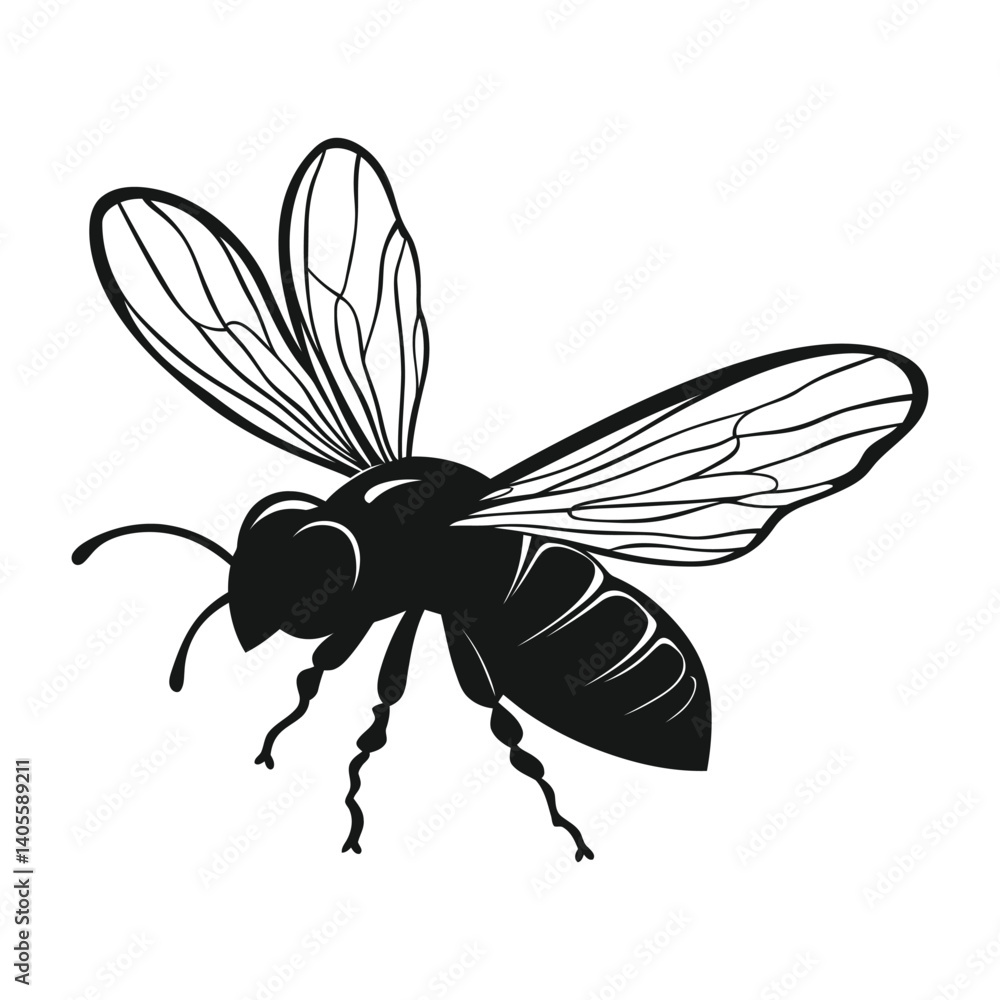 Obraz premium Bee Silhouette Vector Art