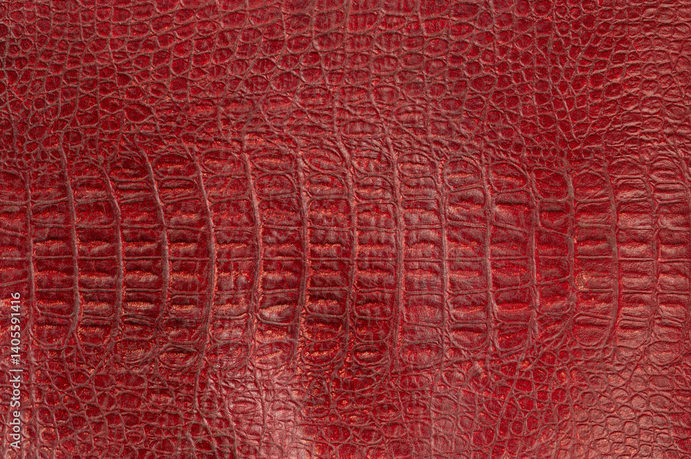 Red crocodile leather texture
