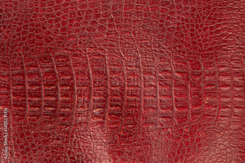 Obraz na płótnie Red crocodile leather texture w salonie