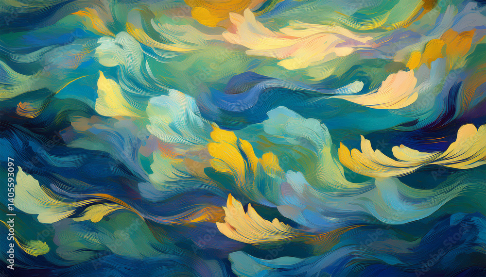water surface abstract illustration seamless painting style pattern water surface abstract illustration seamless painting style pattern