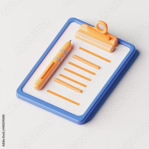 A simple clipboard with a pen and list