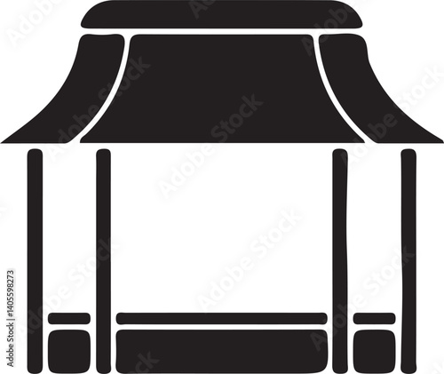 gazebo icon image vector illustration design  black and white