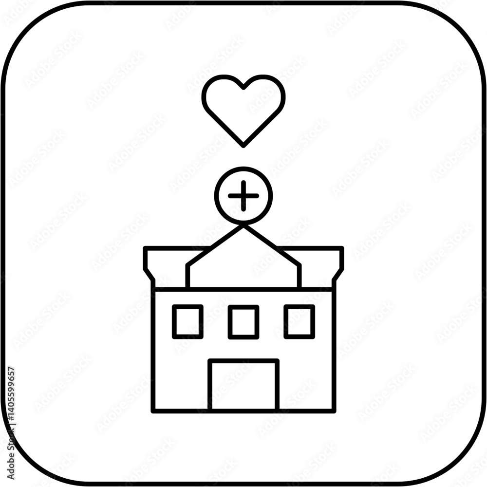 Fototapeta premium love hospital icon design