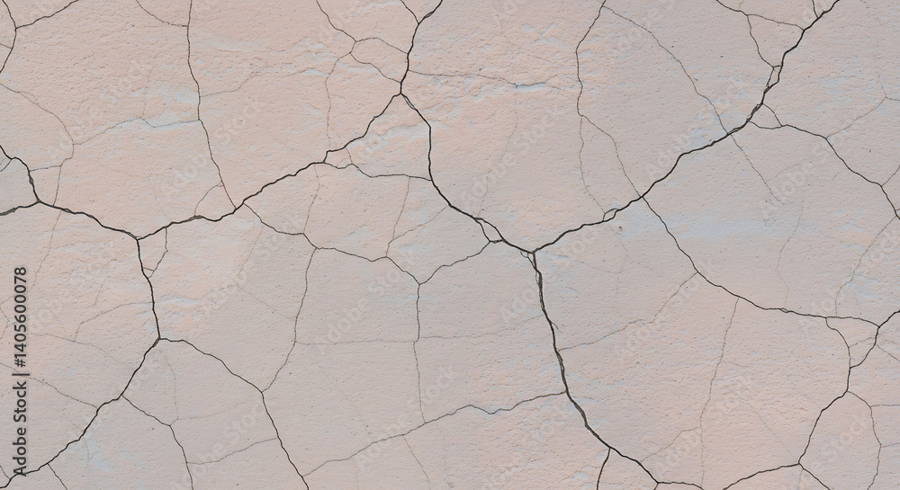 Fototapeta premium Cracked Earth: A Delicate Pastel Landscape AI Generated