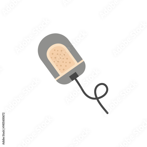 Tea Infuser: An overhead view of a tea infuser. Simplistic, flat design illustration.