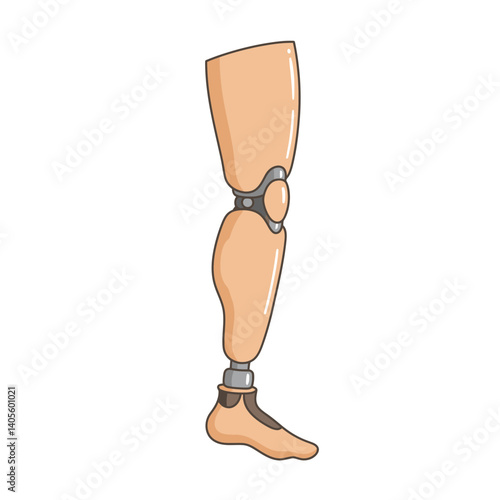 Prosthetic Leg: A detailed illustration of a prosthetic leg, meticulously crafted to restore mobility. The design emphasizes functionality. 