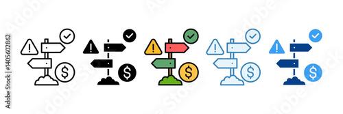 Risk Assessment  Icon Set Multiple Style Collection
